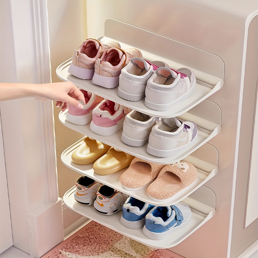 

1/2pcs Folding Shoe Rack, Patch Floating Shoe Rack, Foldable To When , Suitable For Living Room, Bedroom, , Multi-functional Storage For Shoes, Bags And Accessories