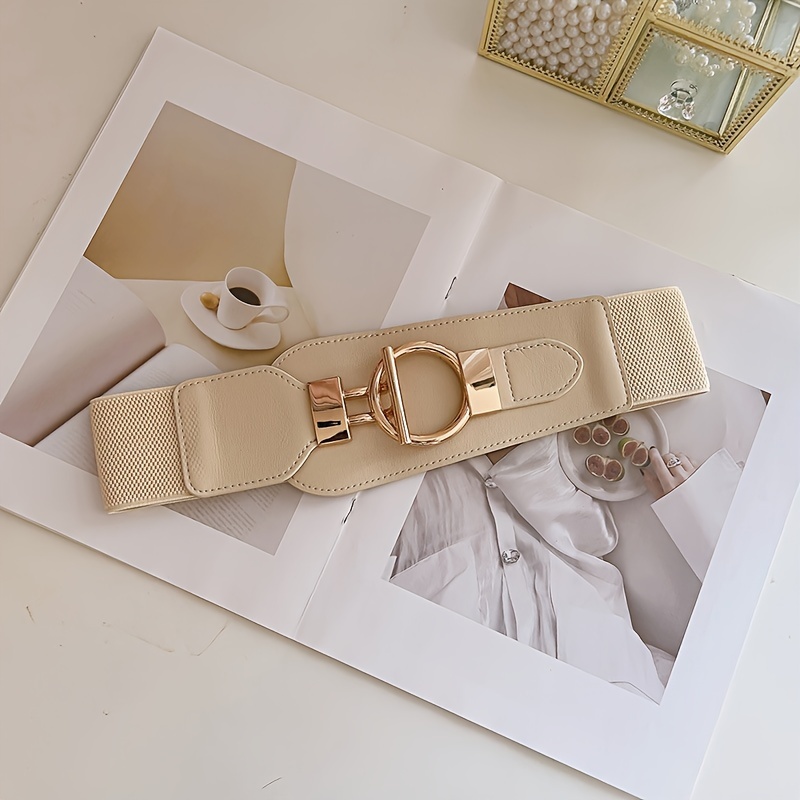 Image of 1pc High-end Wide Waistband Women's Decoration Fashionable Elastic Waist Seal Matching Fashion Ins Outer Waistband Suitable For Daily Wear