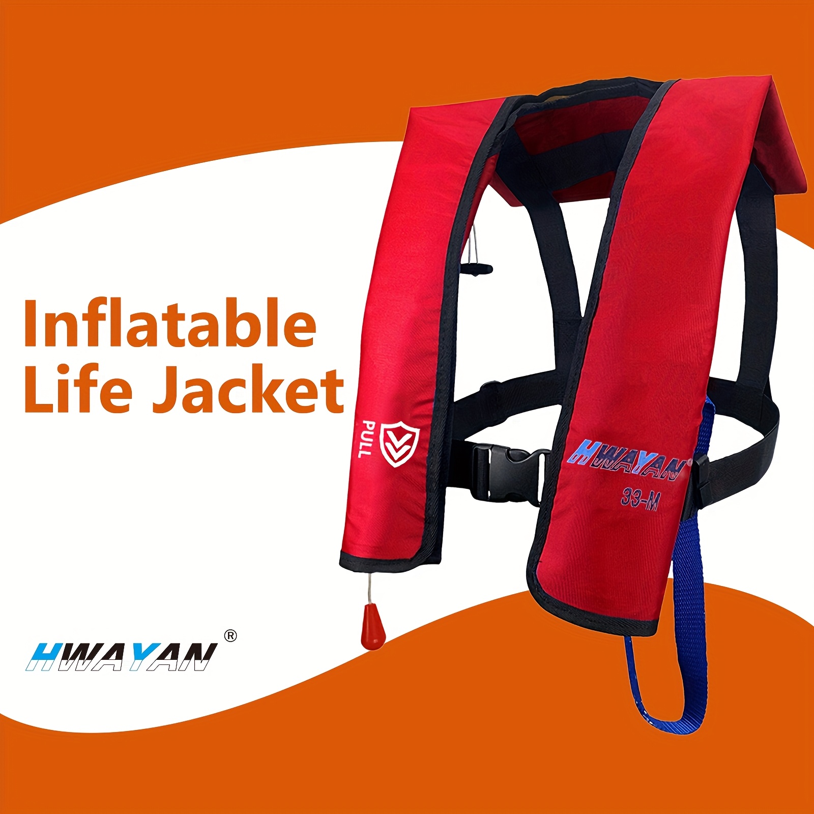 TEMU Inflatable Life Vest/life Jackets For Men's & Women's Adult Pfds, Comfortable & , Adjustable Straps, For Fishing, Kayaking, Sailing, Etc.