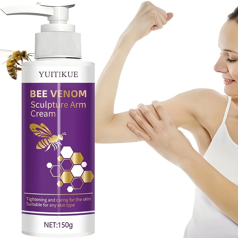 YUITIKUE Bee Venom Sculpting Cream - Firming & Moisturizing Body Cream with Natural Bee Venom, for Arms, Thighs, Buttocks, Abdomen - Suitable for All Light Beige Types (Sensitive, Dry, Oily, Combination) - Tightening & Care, Light Beige Firming Cream, Sleek Bottle Design, Natural Ingredient Icon, Hypoallergenic Formula, Collagen Enriched, Skincare Routine, Modern Skincare, Gentle Skincare, Skincare Essential, Skincare Enthusiasts