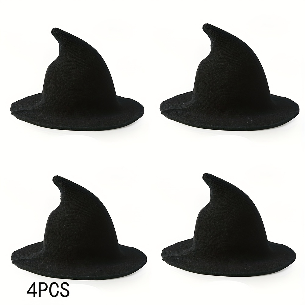 TEMU 4pcs Women's Knitted Hat Fashion Accessories, Hat Suitable For Wizard And Costumes - Soft And Warm Role-playing Accessories For Themed Parties,