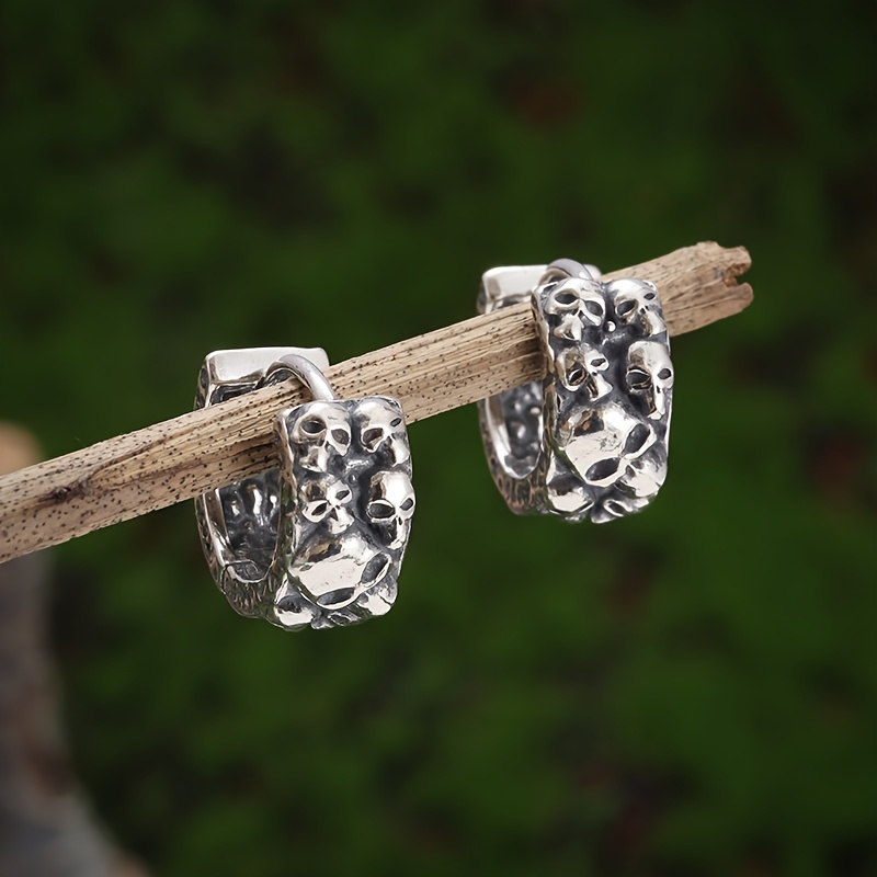 Retro Gothic Style Skull Ghost Head Earrings