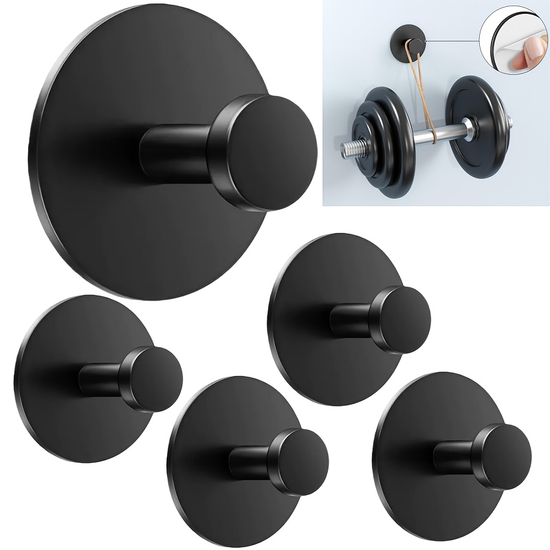 TEMU 5pcs Heavy Duty Rust-resistant Durable Strong Adhesive Hooks - Secure Fixing, , Space-saving Bathroom, Door, Closet Hangers, Wall Rack, Towel