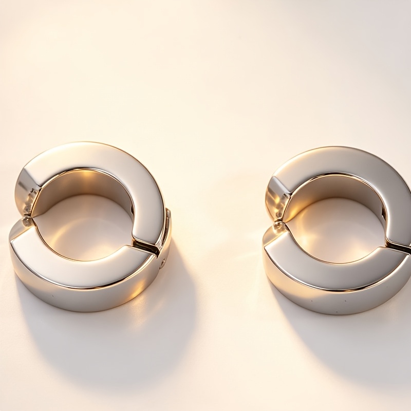 Women's 18K Gold-Plated Hypoallergenic Round Ring Earrings