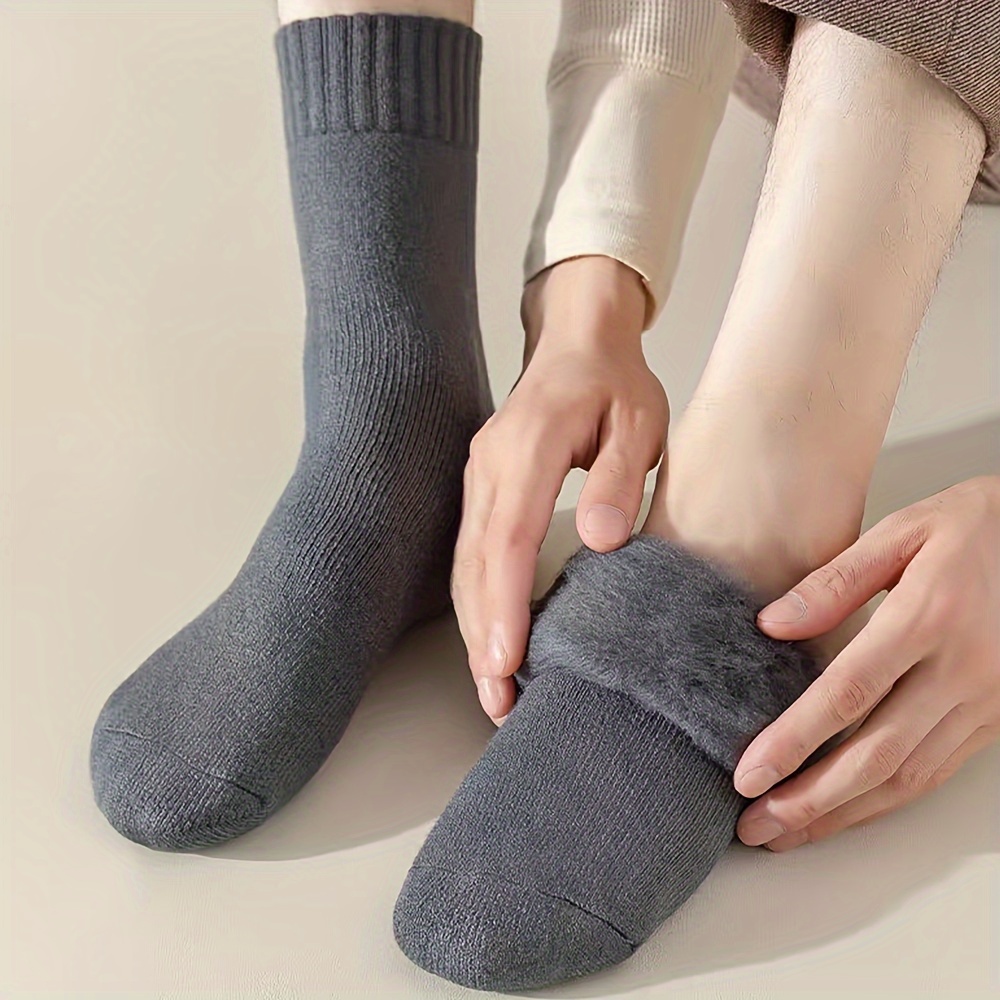 

3 paires de chaussettes thermiques chaudes hommes, mélange de et élasthanne, froid, les vêtements d'hiver air, cadeau de , unisexe, unie, tissu tricoté