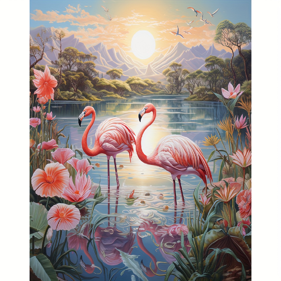 

1pc Diamond Painting Flamingo Diy 5d Diamond Embroidery Sale Full Set Rhinestone Cross Stitch Animal Home Decor 30x40cm/12x16inch Without Frame