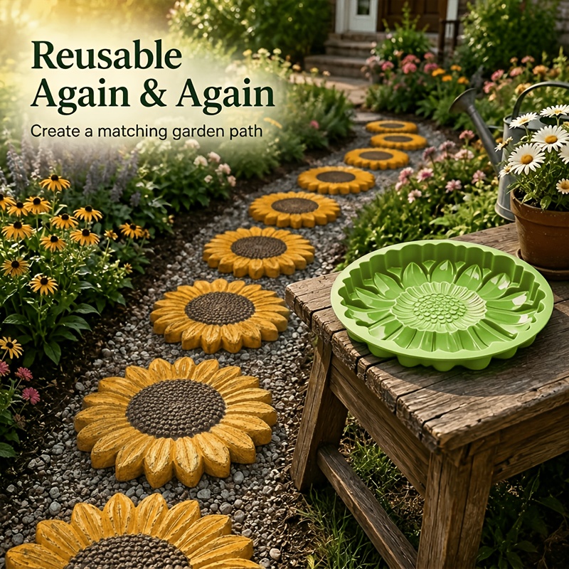 TEMU 1pc Outdoor Garden Landscape Stone Mold, On , Flower Beds, , , Or As A Decorative Courtyards