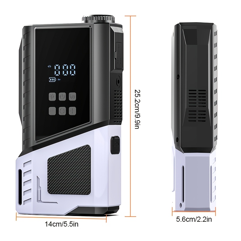 TEMU 12v Portable Car Jump Starter, 10000a Battery Starter, Car Battery , Suitable For All Gas And 10.0l , With Usb Charging Port And Led Flashlight,