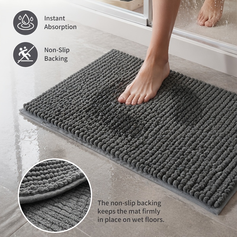 Ultra Absorbent Quick-Dry Chenille Bath Mat