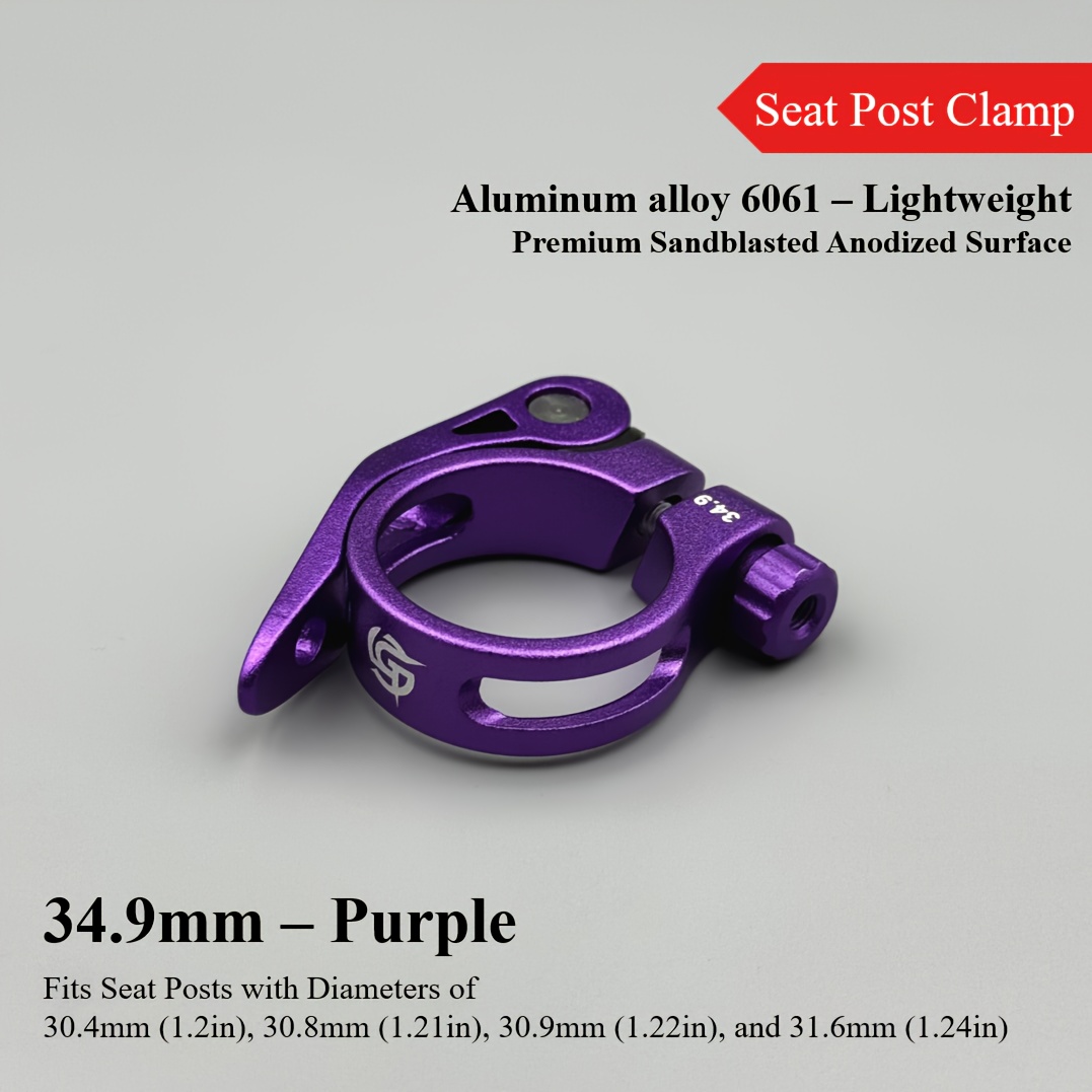 E-shop Schnellspann-Sattelstützenklemme aus Aluminiumlegierung für Rennrad-/MTB-Fahrräder - 31,8 mm & 34, passend für Fahrradsattelstützendurchmesser
