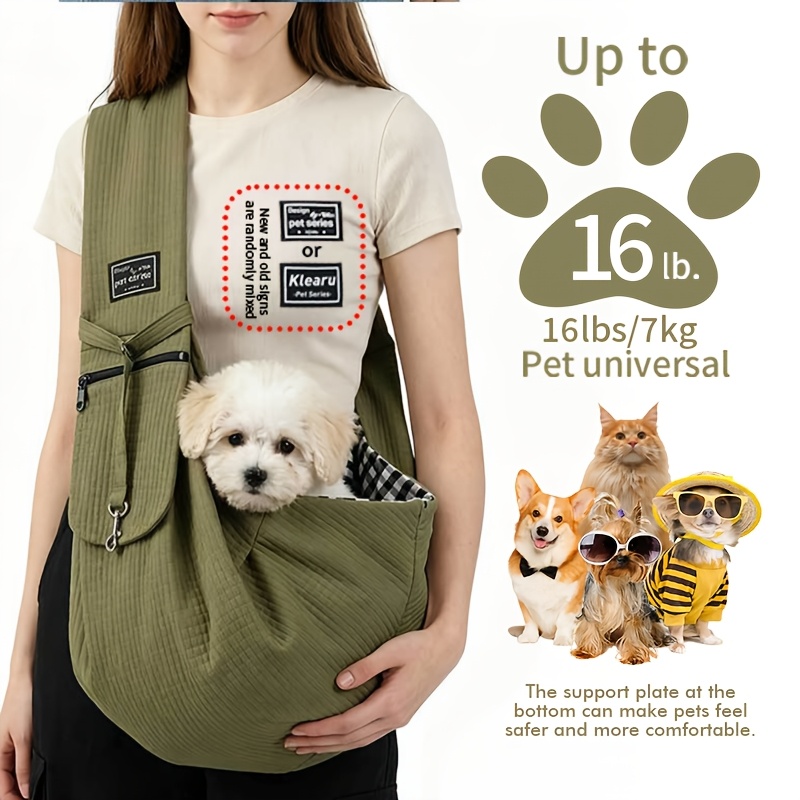 TEMU Small And Medium Pet Cat And Dog Harness, Suitable For Outdoor Travel, Breathable, Water-repellent, Large-capacity Dog Outing Bag, Foldable And