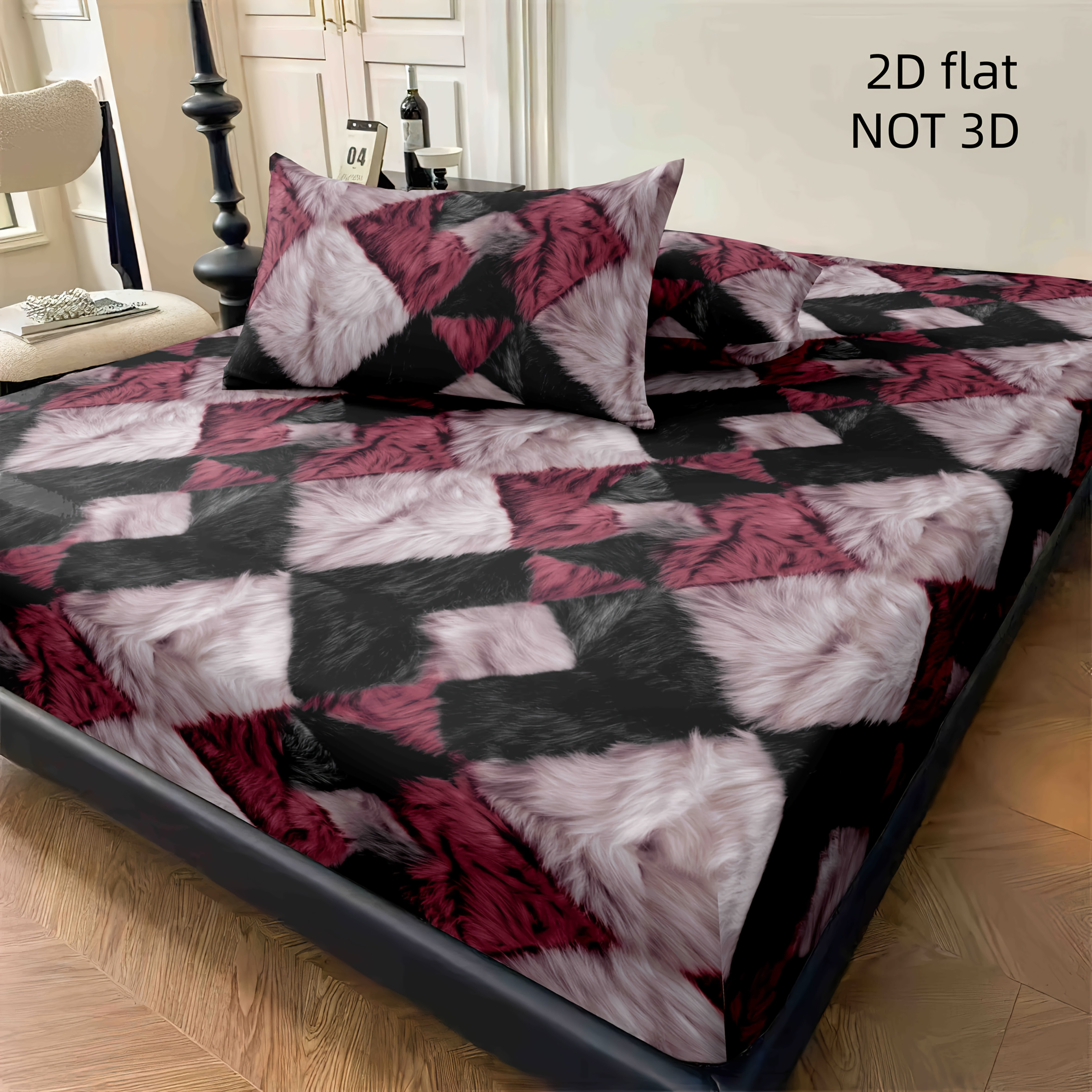 TEMU 3pcs Faux Fur Single-layer Fitted Sheet Set For Spring, Summer, And Autumn - Deep Pocket Fitted Sheet Bedding - Soft And Comfortable,