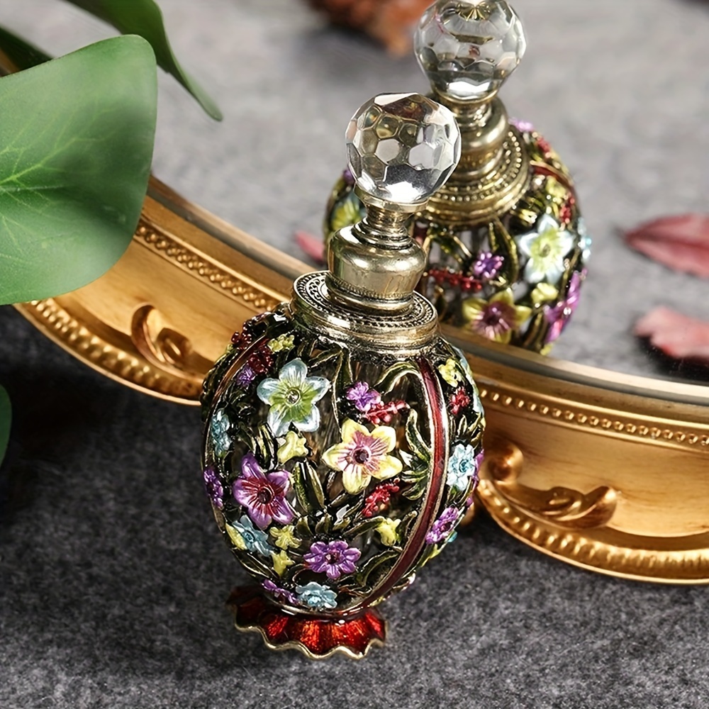 10ml crystal vintage perfume container glass colorful floral Temu