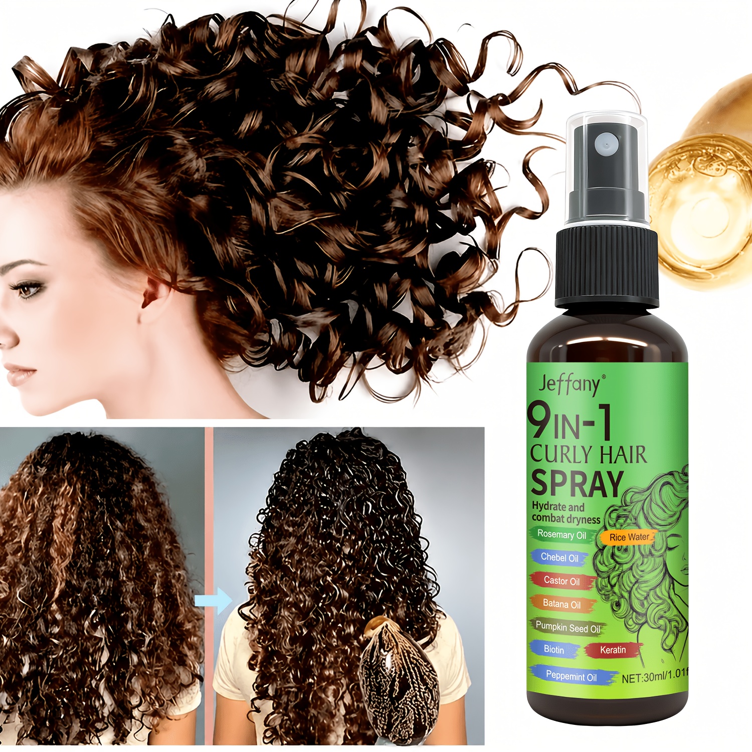 9-In-1 Curl Hair Spray with Natural Oils