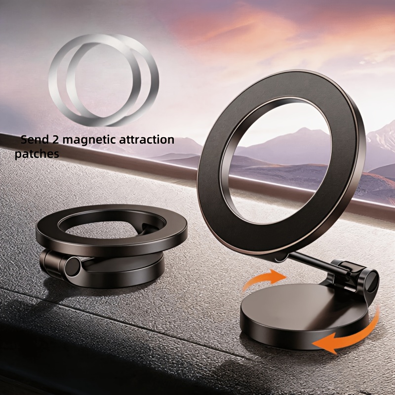 TEMU Support de téléphone magnétique super puissant N52, amélioré avec alliage de , rotative à 360° et pliable, support de téléphone magnétique pour