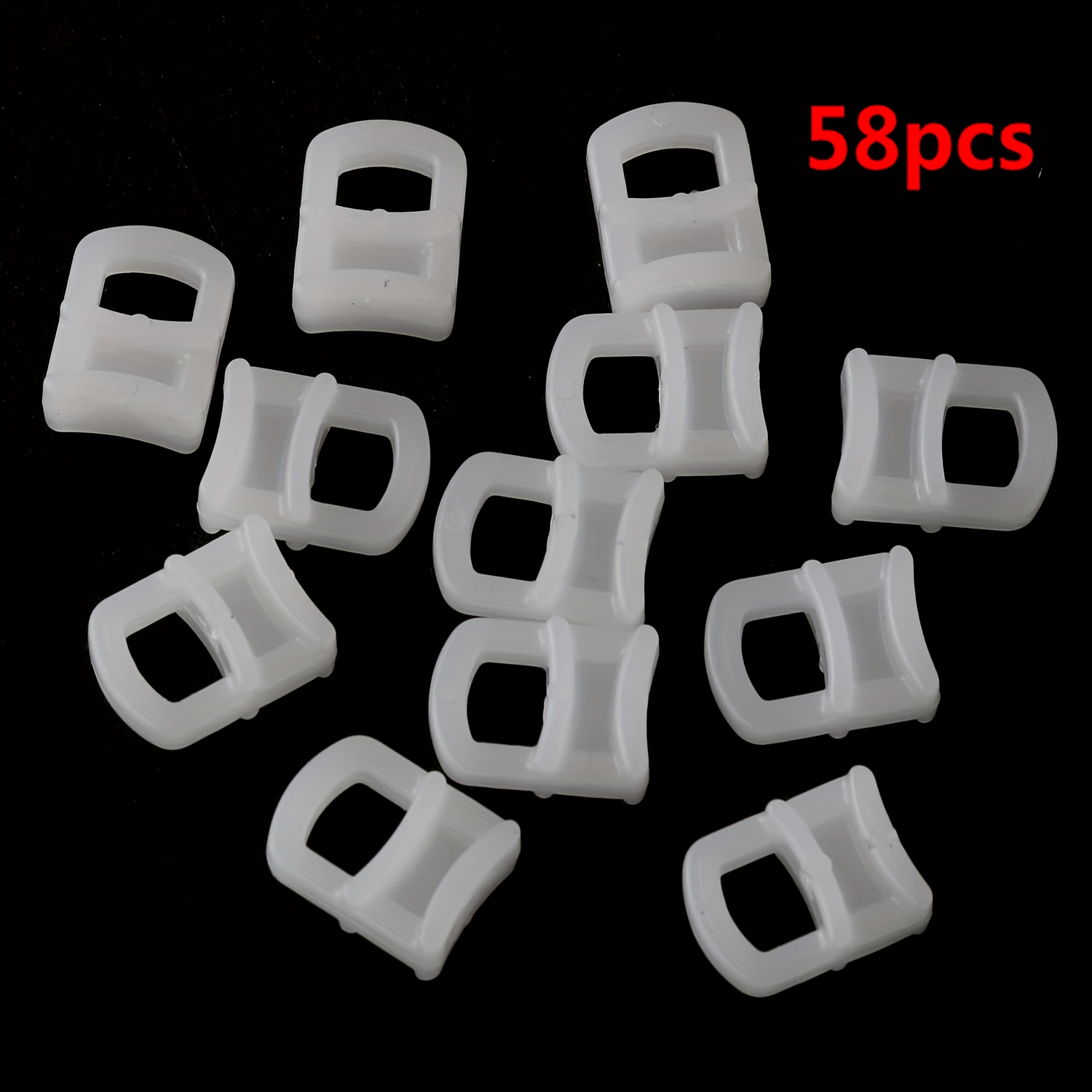 Image of 58pcs Curtain Plastic Hooks, Curtain Rings And Hooks Plastic Buckles, Curtain Hooks, Rail Beads And Runners Plastic Wheels