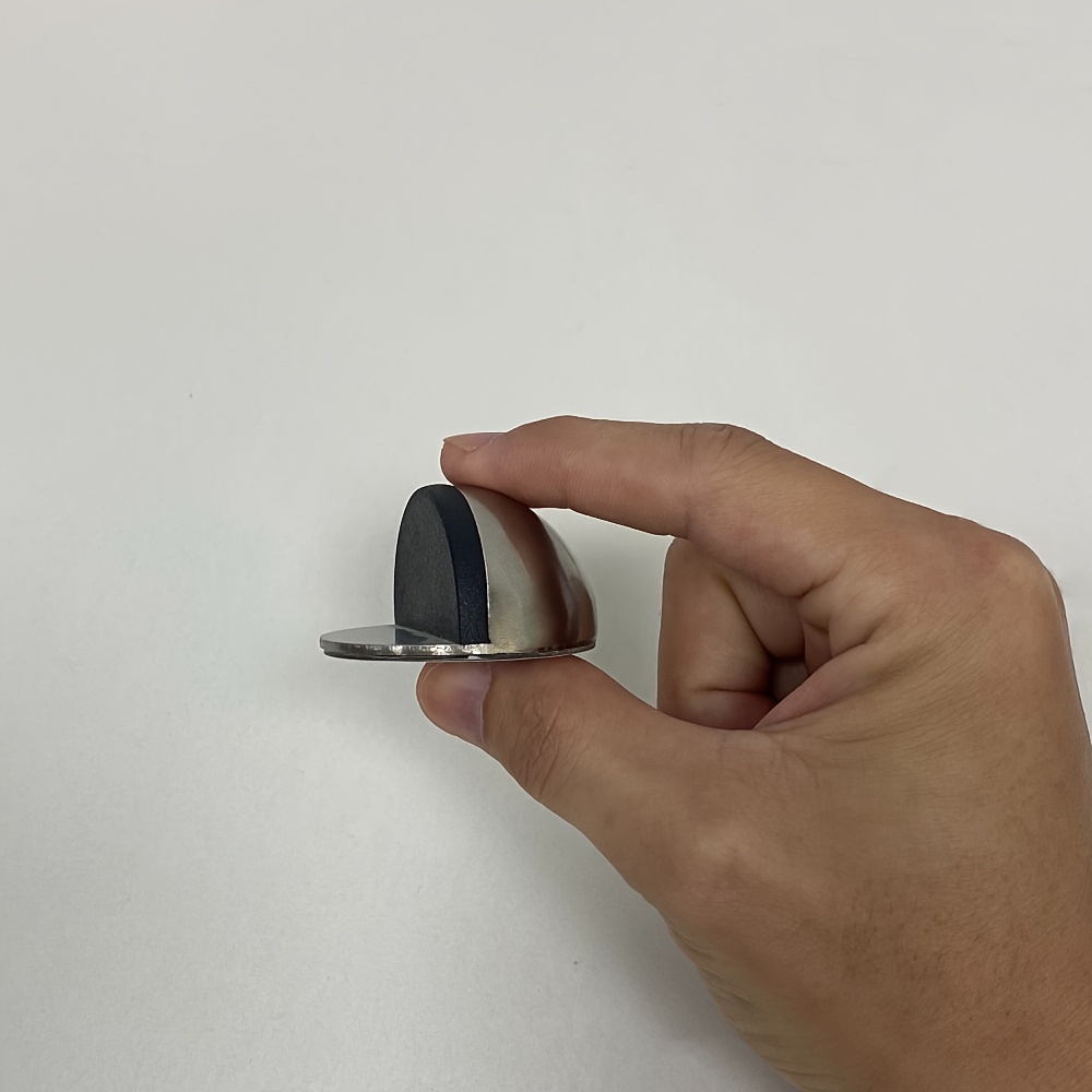Image of Stainless Steel Door Stop With Rubber Buffer, No-drill Doorstop, Anti-collision Glass Door Holder For Bathroom And Home Use