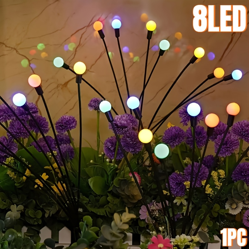 Solar Garden Swing Light With 8 LED/RGB High-quality Firefly Lanterns Equipped With Flexible Wires And Durable Lamp Sockets, IP65 Waterproof Rating, Suitable For Outdoor Terrace, Courtyard And Garden Decoration, Valentine's Day, Halloween, Christmas