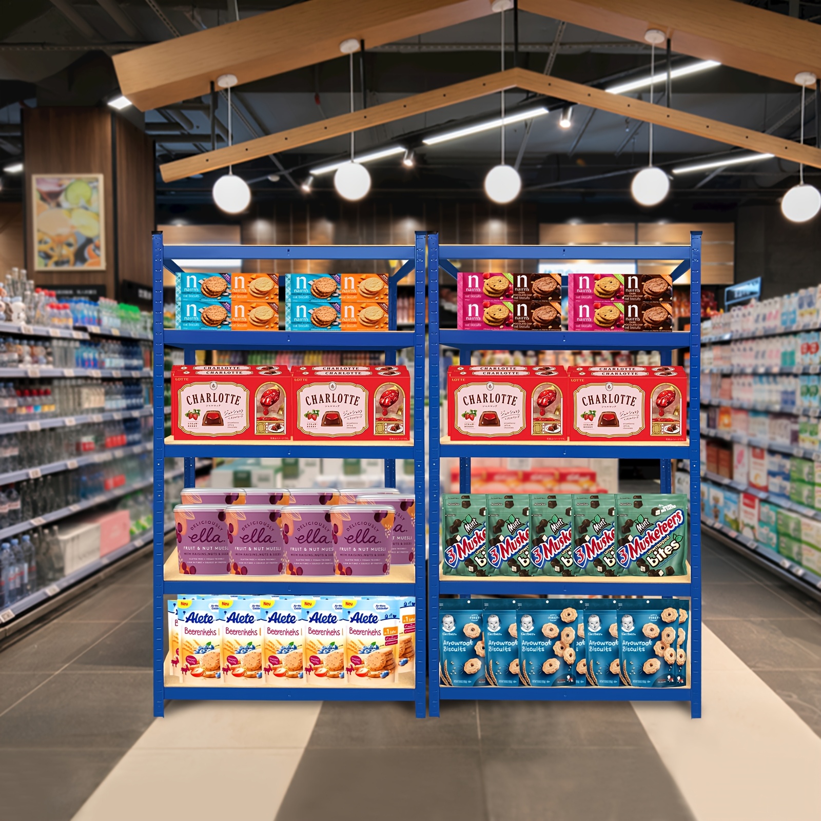 5-Tier Heavy-Duty Racking, Bolt-Free Industrial Storage Rack