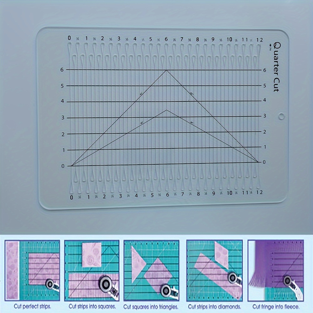 

1pc Ruler Slotled Ruler, Cut Multiple Strips, Squares, Triangles, Diamonds And Quickly And Accurately. Slot Are A Narrow 1/4" Apart