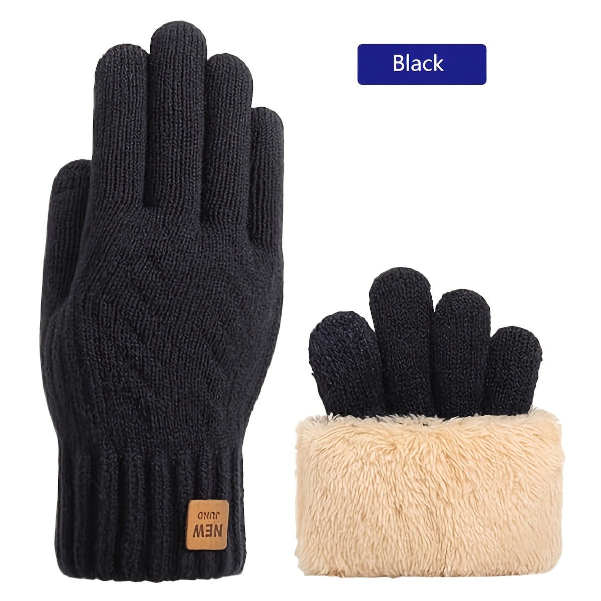 TEMU Gloves, Winter Double-layer Thickened Cold-proof And Warm Cycling Outdoor Touchscreen Gloves