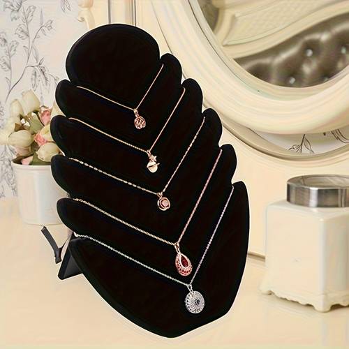 1pc soporte para collares de en terciopelo con cepillo y de almacenamiento de joyería, ideal para exposiciones artesanales, para collares, pendientes y anillos, diseño elegante, de joyería profesional para en tiendas