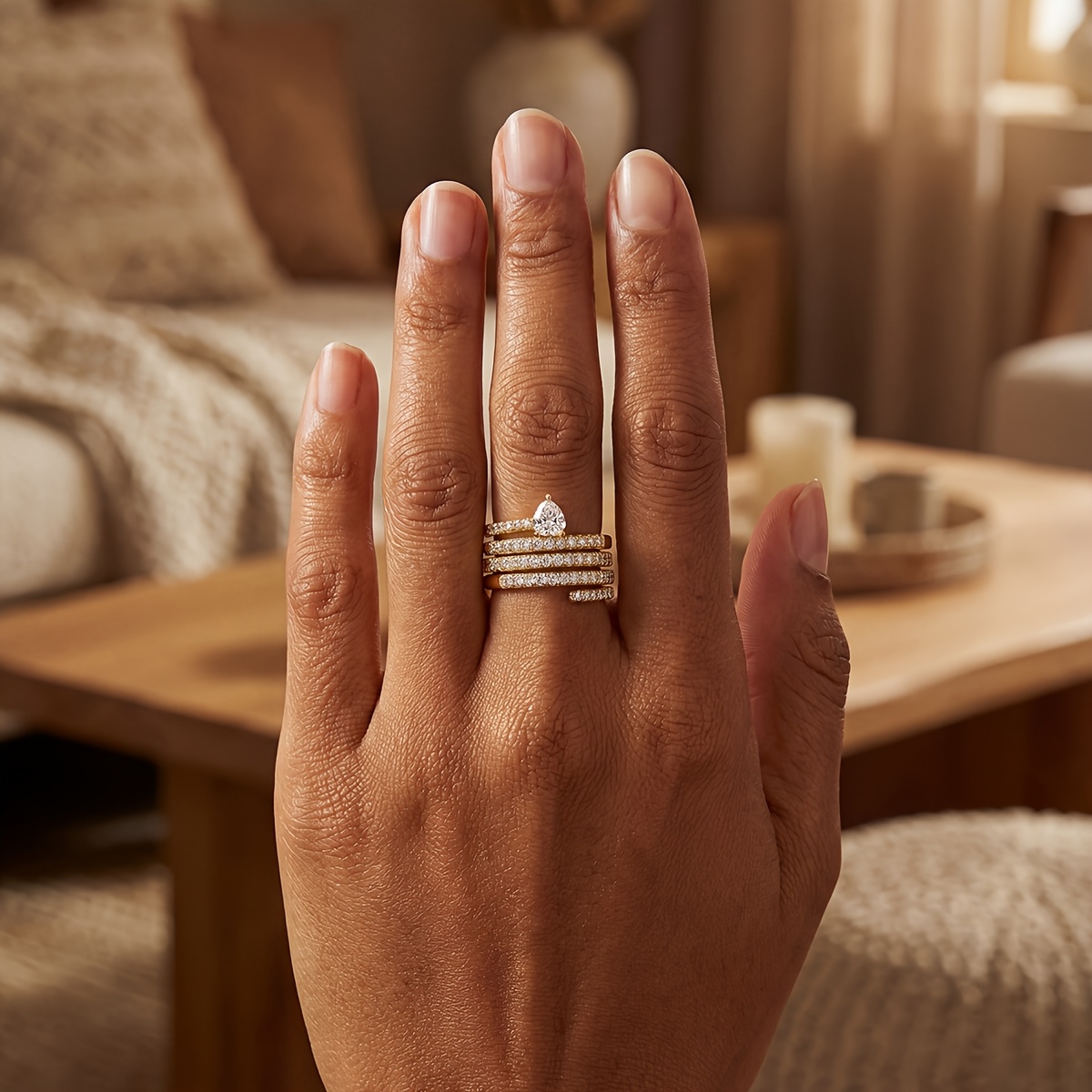 Women's Multi-Layer Heart Shaped Decorative Ring