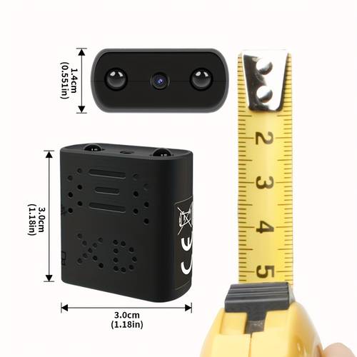 mini hd security camera with audio recording magnetic mount long portable home surveillance and pet monitoring camera