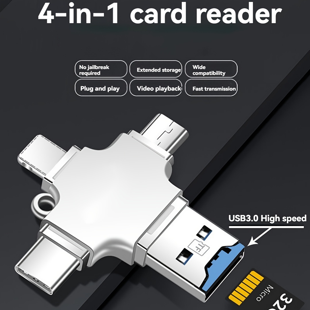 

4in1 Multi-function Mobile Phone Four-in-one Multi-function Otg Adapter Tf Card Reader