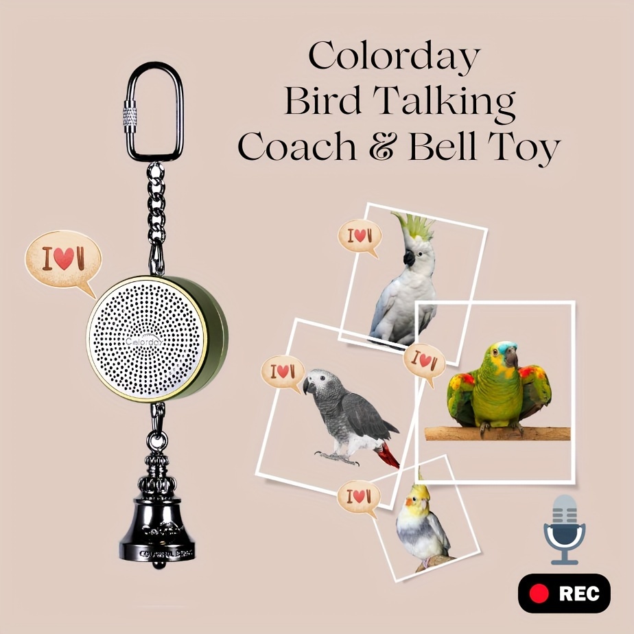 

Bird Toys Parrot Talking & Interactive Voice Bell For Parakeet, African Grey, Parrots, , Cockatiel, Conure