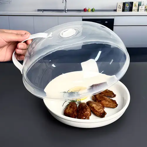 1 transparente Mikrowellen-Spatzenschutzhaube – ölfest, dampfabweisend, griffige Erhitzungsabdeckung * für Mikrowellen Küchen