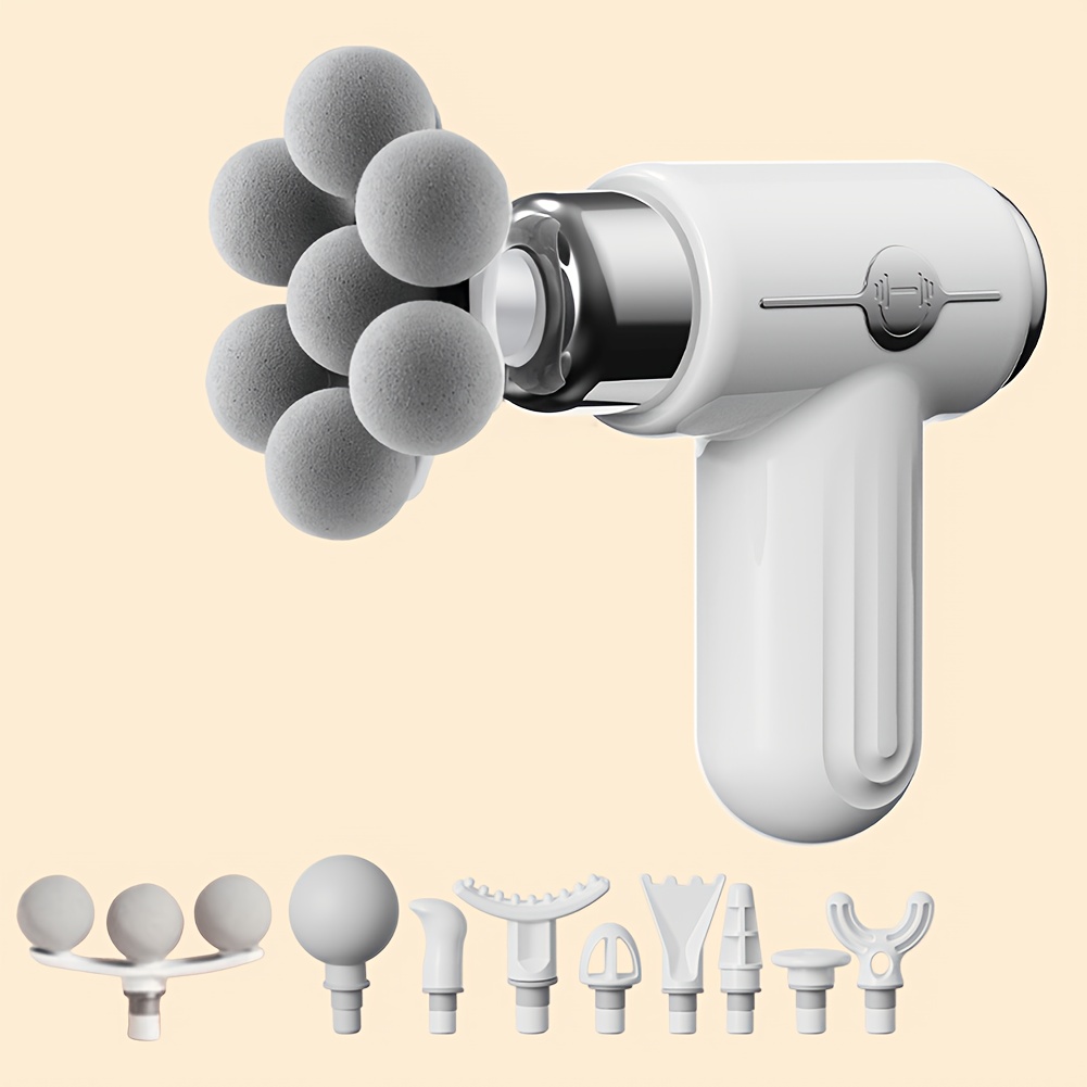 7-Head Rechargeable Massager Gun/10 Interchangeable Heads & USB/Quiet Portable Muscle Massager/Full Body, Ergonomic Back Massager/Travel, Gym, Athletes/Ideal Gift for Muscle - Image 4