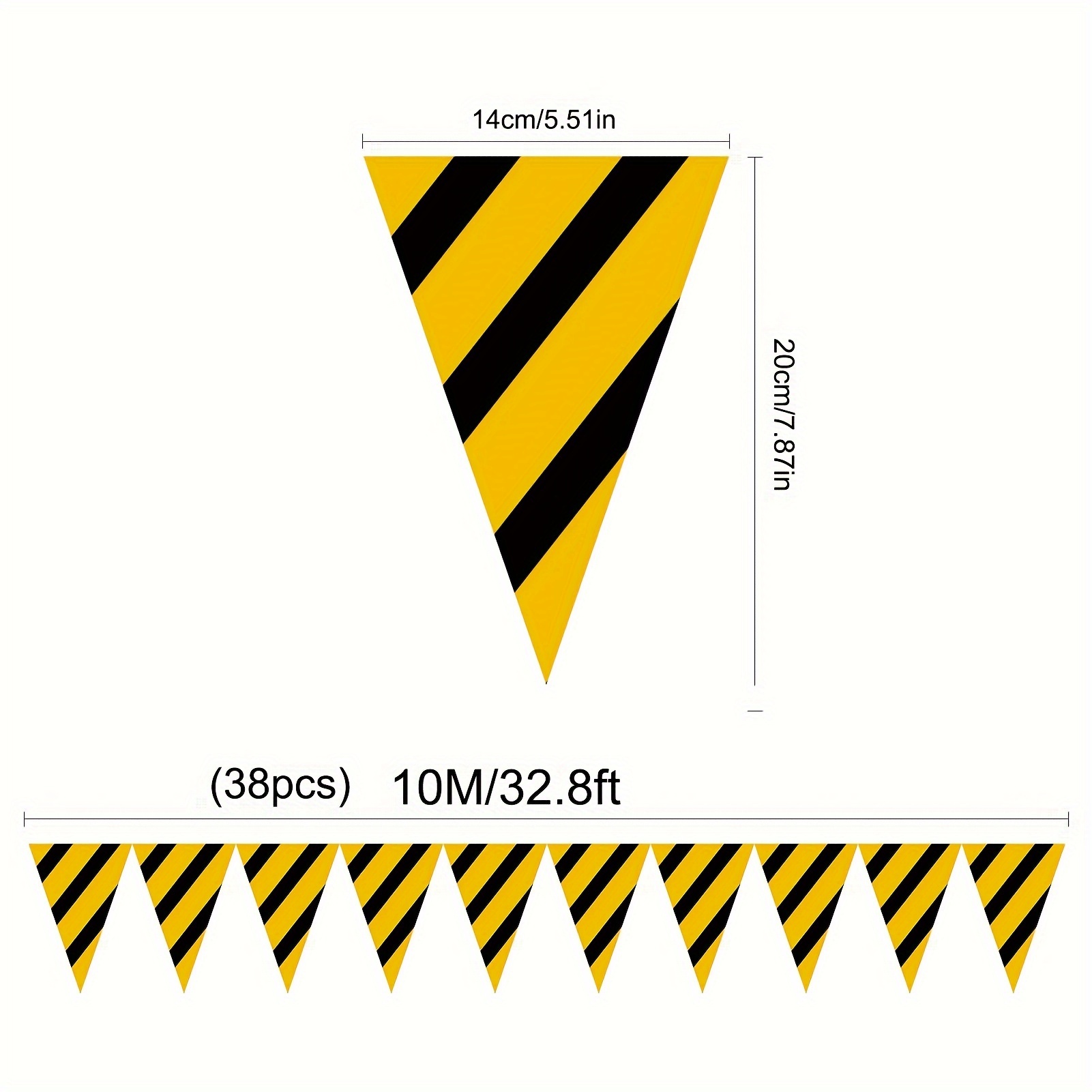 Image of 10m Dump Truck Construction Pennant Banner - Party Decorations, Theme With Dump Truck Flags, Durable Bunting For, Room & Construction Site Parties (10m Length)