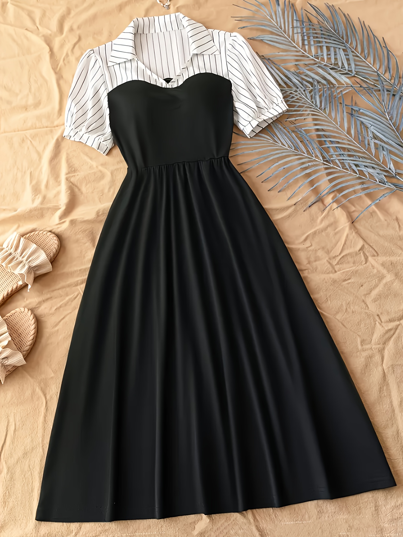 green emerald velvet dress Elegant Plus Size French Style Dress with Puff Sleeves for All Occasions main image 0