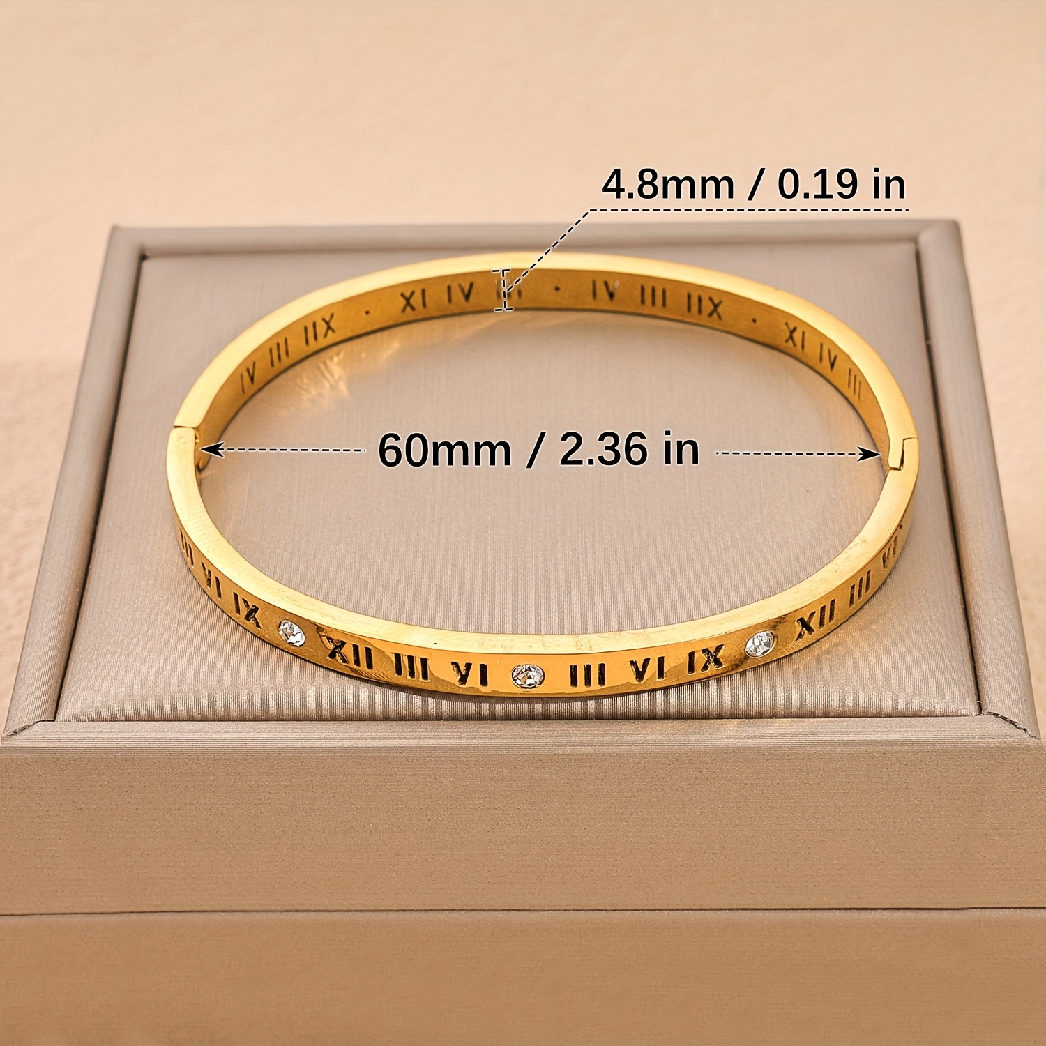 Women's Personalized 18K Gold Plated Roman Numeral Bracelet