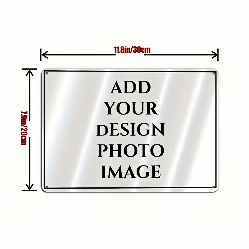 Image of Custom Aluminum Metal Signs | Personalized X 12 Inches/20 X 30 Cm Horizontal Wall Art Decor - Add Your Image | Sturdy, , Waterproof, Easy Mounting For Indoor Or Outdoor Use