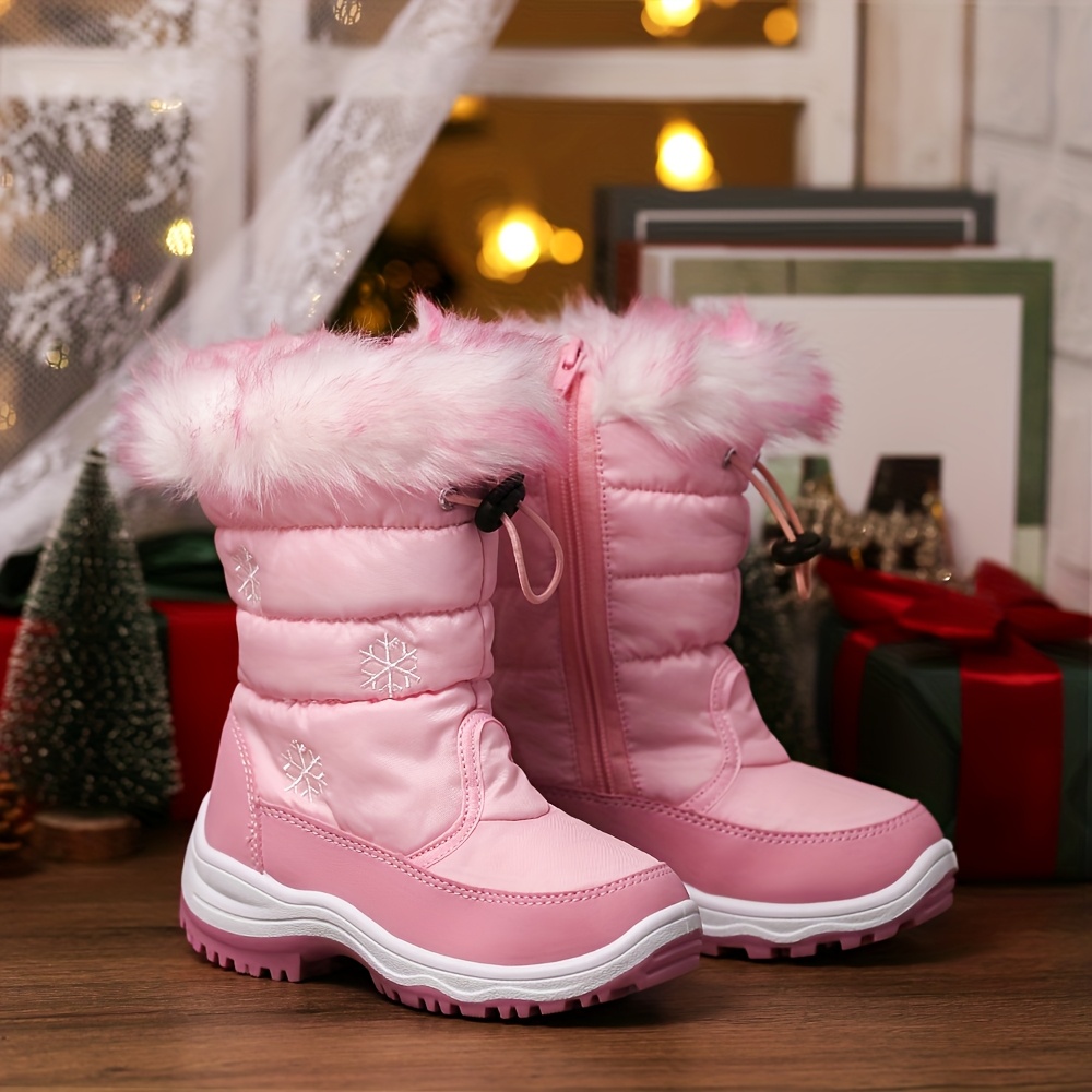 Meisjes Winter Sneeuwlaarzen - Warme, Hoogwaardige Antislip Kinderlaarzen voor Koud Weer met PVC Zool,