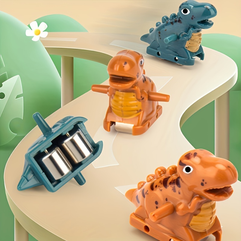 dinosaurs climbing slide light stairs toy with 6pcs dinosaur alloy race cars electric slide track toy car halloween christmas birthday gift for boys and girls details 4