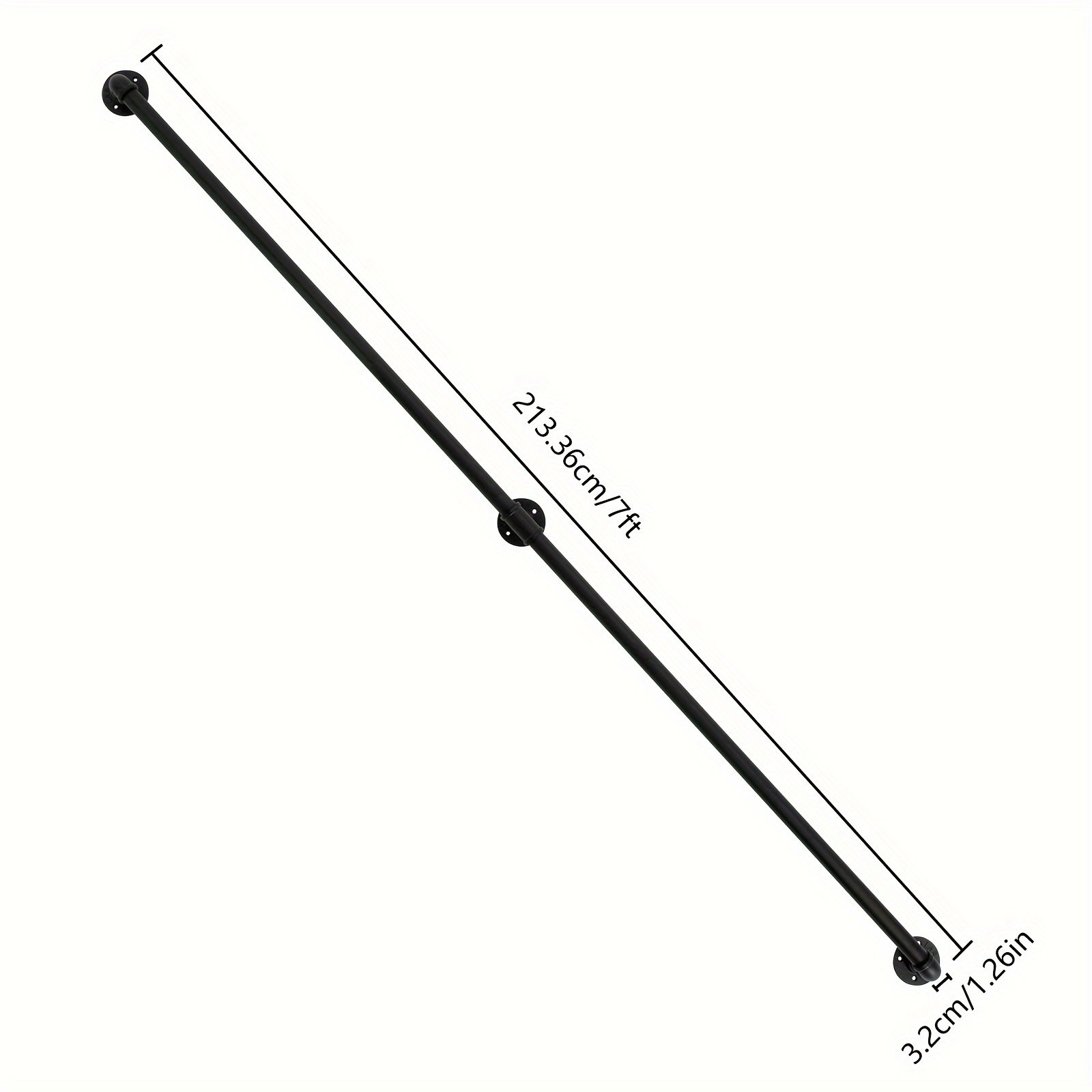 Industrial Pipe Stair Handrail - 2ft Wall-Mounted Black Metal Rail For Indoor & Outdoor Steps