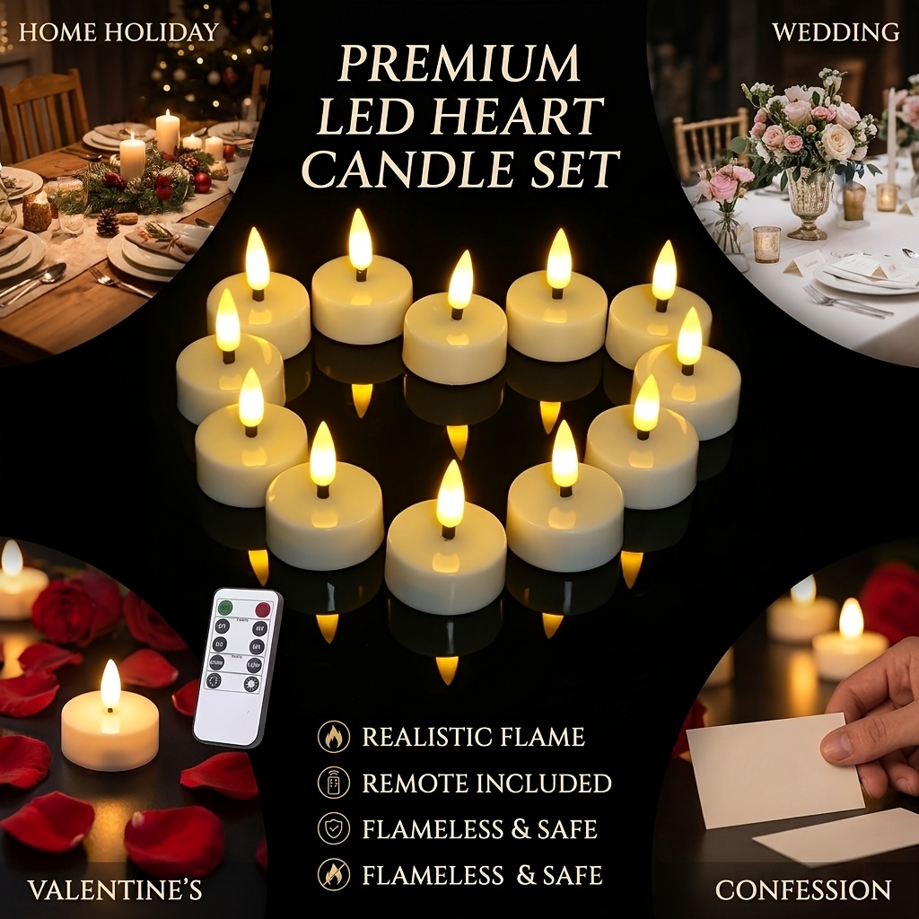 Remote Control LED Tea Wax Candles with 130-Hour Battery Life