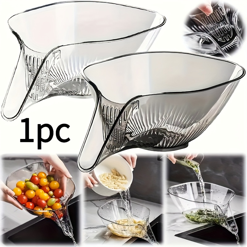 Cesto de Drenagem de Cozinha de Alta Qualidade e Versátil - Coador de Plástico Multifuncional com Funil para Legumes, Massas, Frutas & Saladas - Perfeito para Churrascos & Cozinhar ao Ar Livre