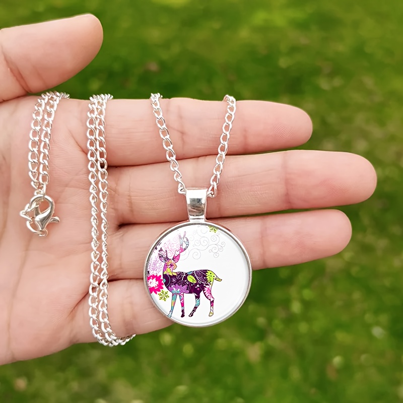 4pcs Creative Floral Deer Pattern Jewelry Set