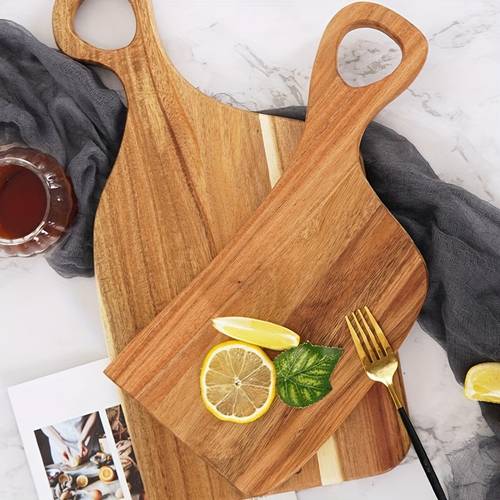 Acacia Wood Breakfast Trays with Handle - Polka Dot Patterned Fruit Theme Cheese Charcuterie Board Set - Oil Rubbed Finish, Washable, Ideal for Home and Dorm - Perfect Christmas, Halloween, Easter, Hanukkah Gift
