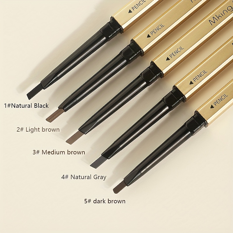 5pcs   pretty dual ended eyebrow pencils waterproof sweat resistant long lasting ultra   black   brown   brush for easy application     looks beginner friendly eyebrow pencils ultra   eyebrow pencils durable eyebrow pencils