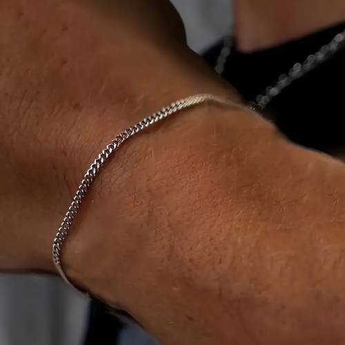 elegant minimalist iron bracelet for men sleek geometric with a for casual attire or special occasions special occasion accessory sleek link bracelet durable metal accessor
