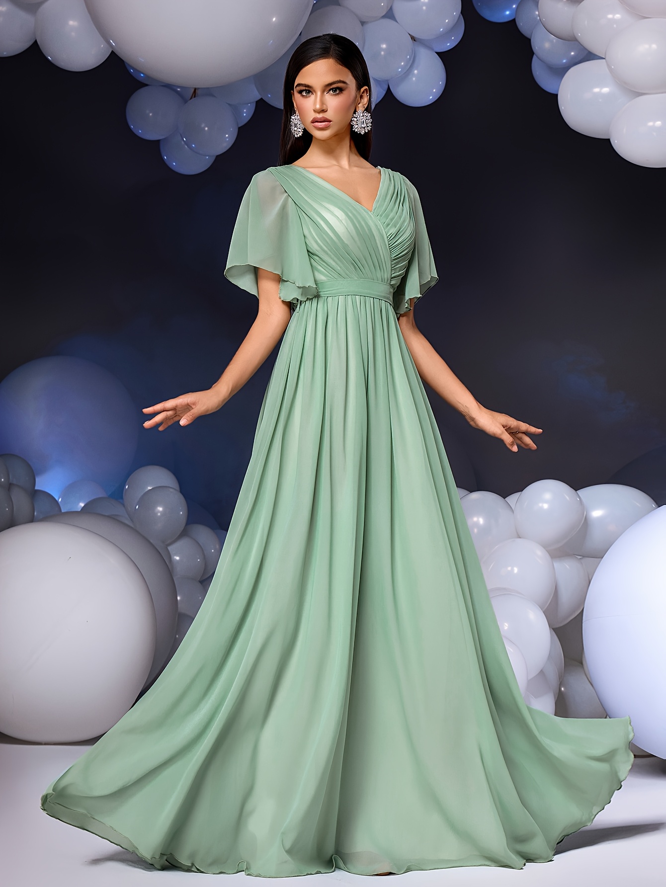 green emerald velvet dress Embroidery Floral Sage Green Prom Dresses 2025 LLong Graduation Gown P –  Siaoryne