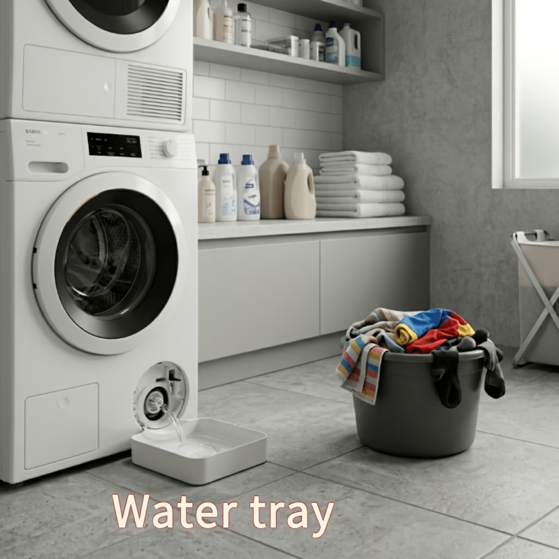 TEMU Washing Machine Base Water Tray Leak-proof Mat Durable Easy To Clean Anti-overflow Floor Protection Thickened Anti-slip Tray Stand, Collection
