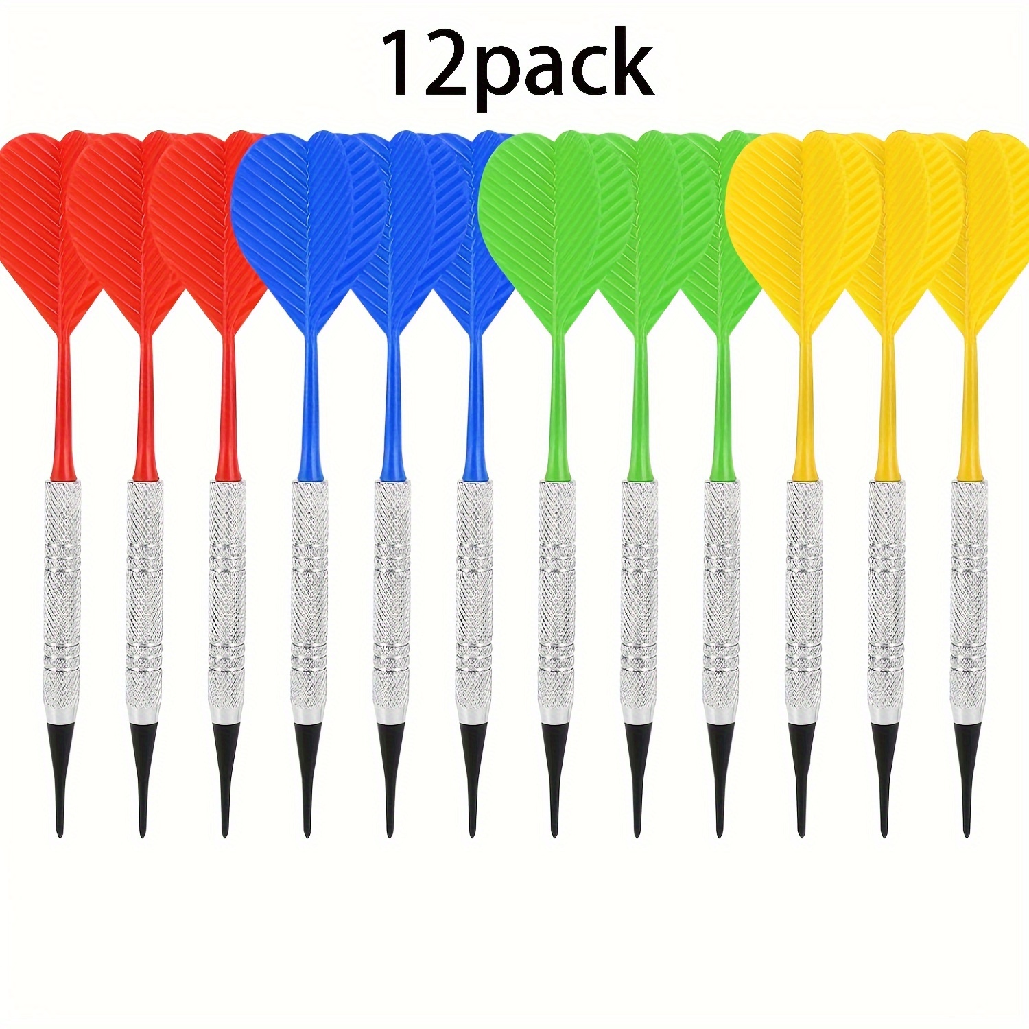 TEMU 12-pack Darts Set With Extra 2ba Replacement Tips - Universal Fit For Electronic & Plastic Dartboards - Iron Material - Bar Darts For - Ideal For Easter, Ramadan, Thanksgiving, Christmas