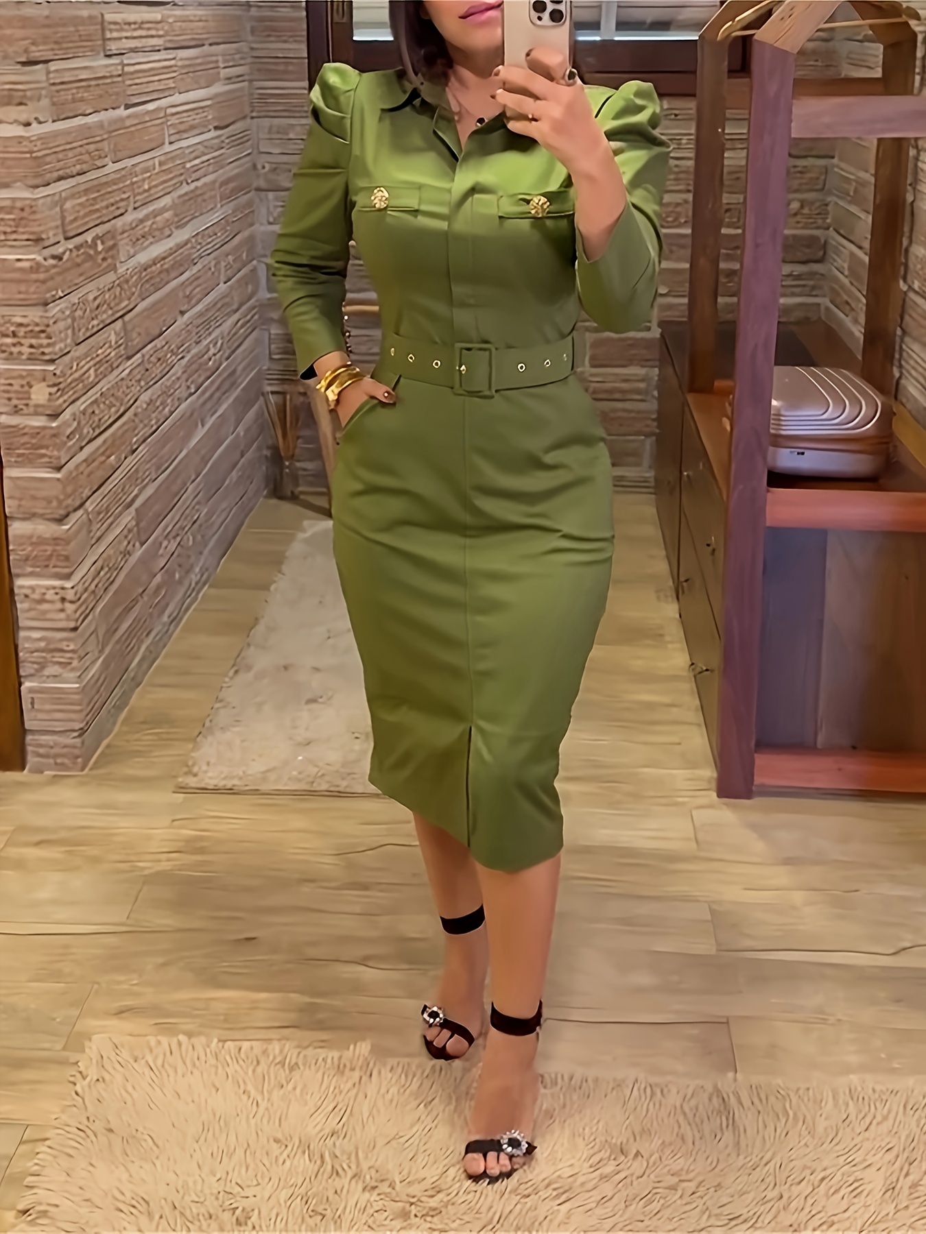 spring summer solid color vintage elegant long sleeve fitted - Temu Cyprus