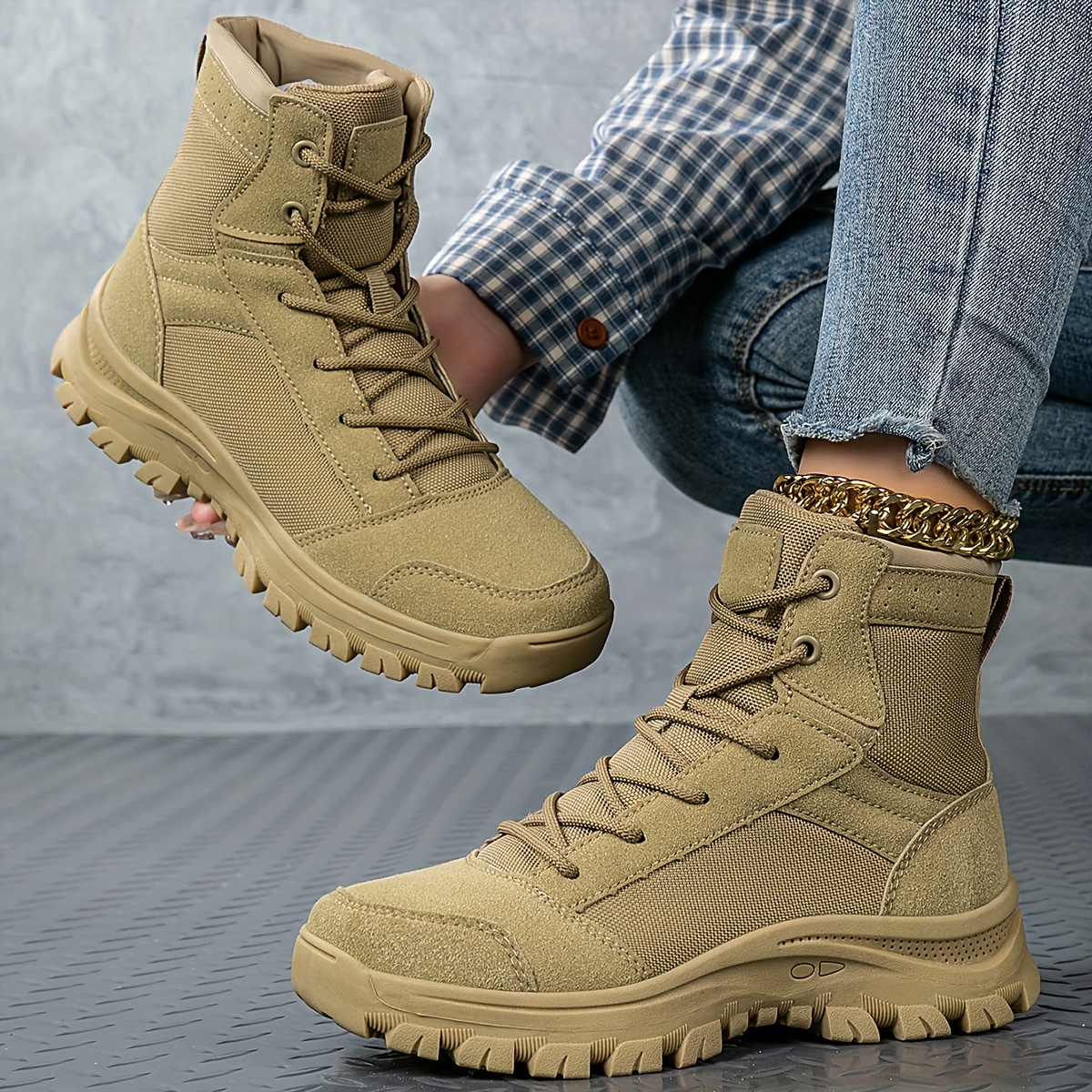 womens outdoor work boots non slip wear resistant sole Temu